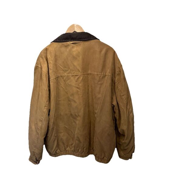 Weatherproof Tan Contrast Collar Micro Suede Barn Jacket XXL Chore Coat Work Zip - Picture 3 of 11